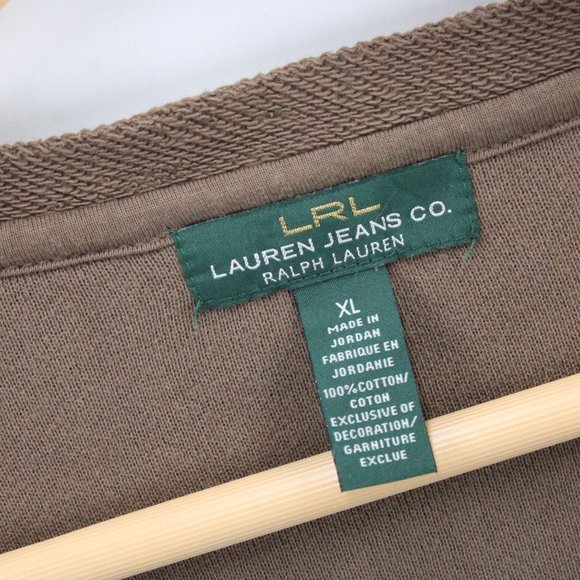 LRL Lauren Jeans Co. Ralph Lauren Shirt Mens Brown Pullover Long Sleeve XL - Picture 6 of 9